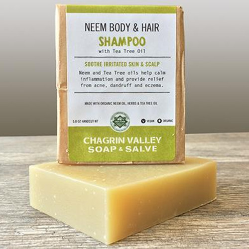 natural and plastic-free neem and tea tree oil soap bar